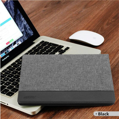 Bao da chính hãng Mutural Canvas Series cho iPad Pro 12.9 2018 - Ghi đen