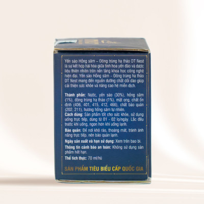 Yến Chưng Hông Sâm Đông Trùng Hạ Thảo DTNEST - Hũ 70ml - Bồi Bổ Sức Khỏe