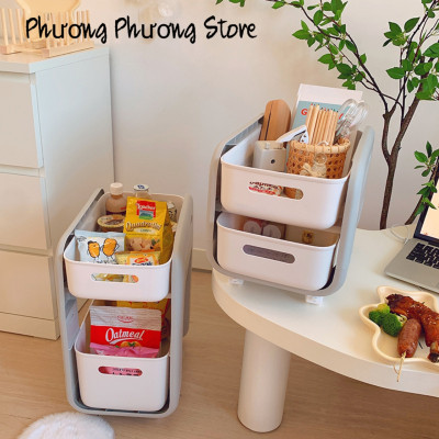 TỦ KỆ ĐỂ ĐỒ HÀN QUỐC ĐA NĂNG CÓ BÁNH XE NGĂN KÉO TRƯỢT CAO CẤP