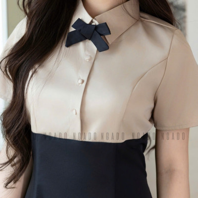 Đầm nude phối đen NGADO