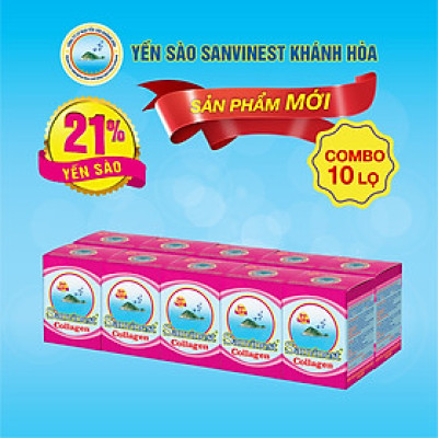 [Combo 10 lọ]  Nước Yến sào Sanvinest Khánh Hòa Collagen lọ 70ml - S209