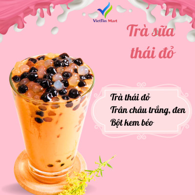 Set Nguyên Liệu Pha Trà Sữa Thái Đỏ (Thành phẩm 30 35 ly) VietTin Mart