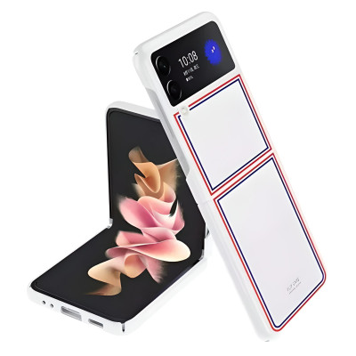 Ốp lưng chống sốc cho Samsung Galaxy Z Flip 3 hiệu Likgus Brow Luxury (chất liệu cao cấp, thiết kế thời trang họa tiết 3 sọc màu) - hàng nhập khẩu