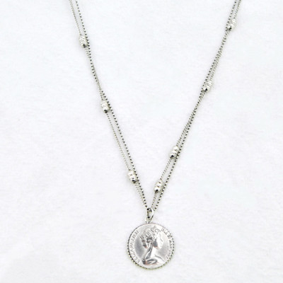 Dây chuyền chuỗi xích sợi kép hạt độc đáo cá tính