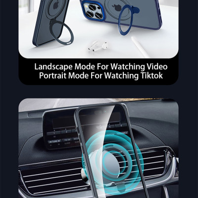 Ốp Lưng Trong Suốt Mipow Ring Holder iPhone 15 Pro/Pro Max Hàng Chính Hãng