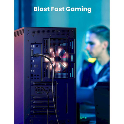 Ugreen UG40173NW190TK 5m 40Gbps 2000mhz dây dẹt Nylon Braided Màu Đen Cáp mạng Cat8 - HÀNG CHÍNH HÃNG