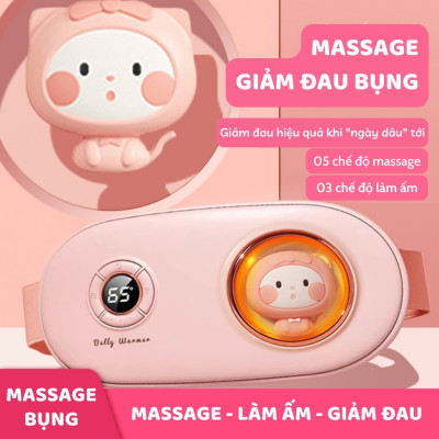 Máy chườm ấm, máy massage giảm đau bụng kinh nguyệt Tặng Bạn Gái Hiển Thị Nhiệt Độ Hình Thỏ Dễ Thương
