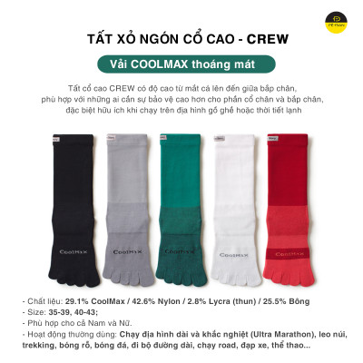 Tất Xỏ Ngón Chạy Bộ OFFICE CHILL Vớ Chuyên Thể Thao Xỏ 5 Ngón Chân Chống Phồng Rộp Vải Coolmax