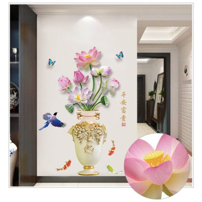 Tranh dán tường bình hoa sen xinh - TD014