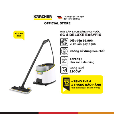 [Mới 2025] Máy làm sạch bằng hơi nước SC 4 Deluxe Easyfix - Bảo hành chính hãng đến 15 tháng - Hàng Chính Hãng