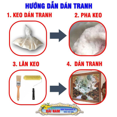 Tranh dán tường 3D Sơn thủy hữu tình  - VẢI LỤA phủ kim sa (kích thước theo yêu cầu)