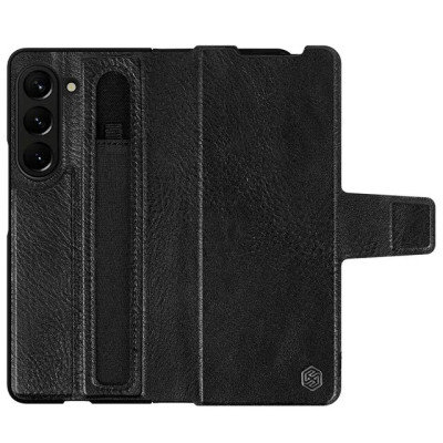 Case bao da chống sốc cho Samsung Galaxy Z Fold 5 trang bị ngăn đựng S-Pen hiệu Nillkin Aoge Leather Cover Case (bảo vệ máy cực tốt, chất liệu da PU cao cấp, thiết kế thời trang cá tính) - hàng nhập khẩu
