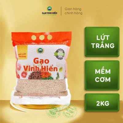 Đặc sản Tiền Giang - Combo 6 túi Gạo Lứt VietGAP 2kg tặng thêm 1 túi Lứt VietGAP 2kg - Đạt chuẩn VietGAP và OCOP 4 sao