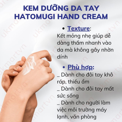 Kem Dưỡng Da Tay Hatomugi The Hand Cream (Tuýp 65g)