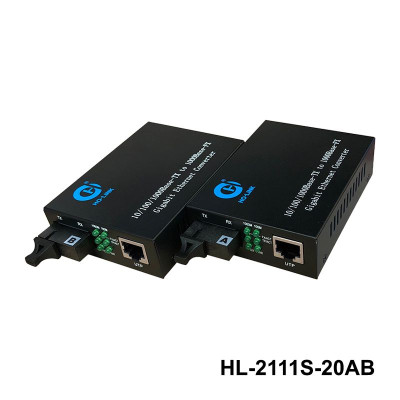 Bộ chuyển đổi quang điện Ho-Link HL-2111S-20AB | 1 sợi quang 10/100/1000MB - Hàng chính hãng