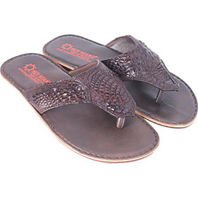 Dép Nam Da Cá Sấu Huy Hoàng HT7220 - Nâu Đất