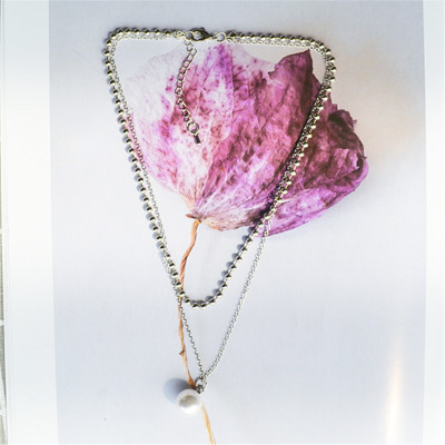 Dây chuyền vòng cổ xích bi tròn mix ngọc trai độc đáo