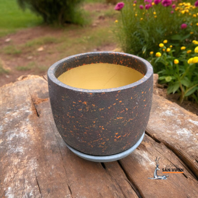 Đĩa Gốm Đất Nung Size 32cm Sơn Wax Xám