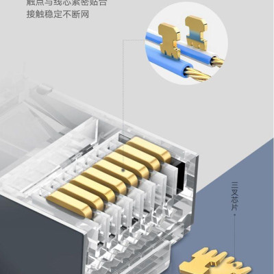 Ugreen UG80827NW123TK 50 cái Cat6A đầu bấm mạng dùng cho dây lớn RJ45 LAN - HÀNG CHÍNH HÃNG