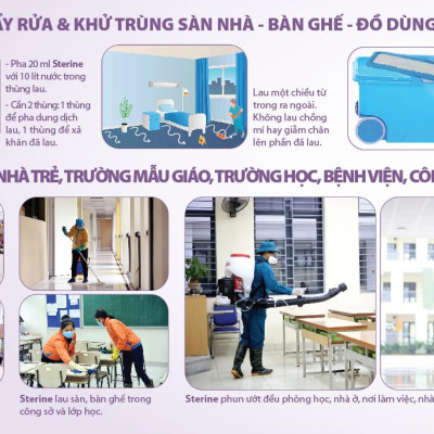 Dung dịch khử trùng sát khuẩn gia dụng và y tế Sterine