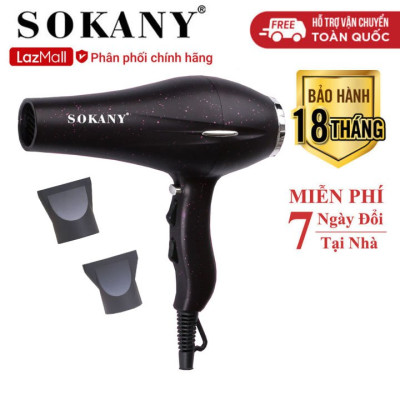 Máy sấy tóc SOKANY công suất lớn 2600W dùng cực khỏe như salon, có nhiều chiều sấy để lựa chọn - XANH TÍM 2218 - HÀNG CHÍNH HÃNG - DELIYA
