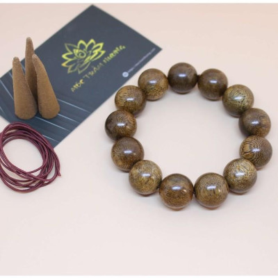 Vòng Tay Trầm Hương Cao Cấp Hạt Tròn Đơn 14mm Trầm Tốc Việt - Trầm Hương Tự Nhiên