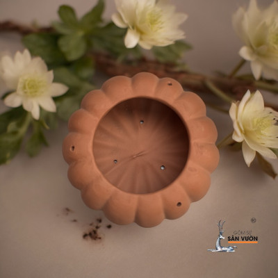 Chậu Treo Gốm Đất Nung Hình Bí Ngô