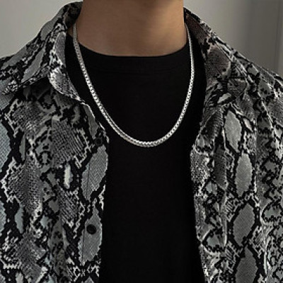 Vòng Cổ Nam - Dây chuyền nam titan cao cấp inox đẹp kiểu lặc khít chạm 2 bên trangsucpt 6mm PTDCNA56