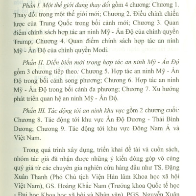 Hợp Tác An Ninh Của Mỹ Với Ấn Độ Trong Bối Cảnh Mới (Sách chuyên khảo)