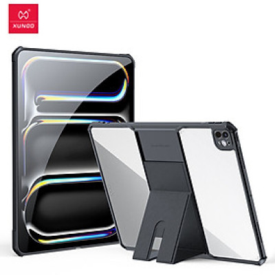 [iPad Pro M4] Ốp lưng dành cho iPad Pro 11 inch M4 2024, iPad Pro 13 inch M4 2024 hiệu XUNDD trong viền màu, có giá đỡ,chống ố chống sốc cao cấp - Hàng chính hãng 