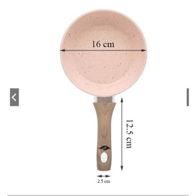 Chảo Đá Chống Dính SynMore Size 16Cm Cán Gỗ Sang Trọng