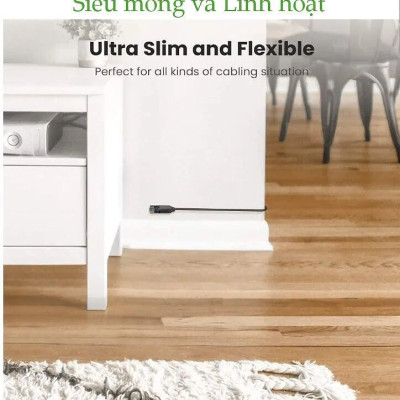 Ugreen UG70332NW122TK 1m cáp mạng cat6a utp od2.8 siêu nhỏ thuần đồng - HÀNG CHÍNH HÃNG