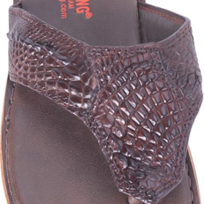 Dép Nam Da Cá Sấu Huy Hoàng HT7220 - Nâu Đất