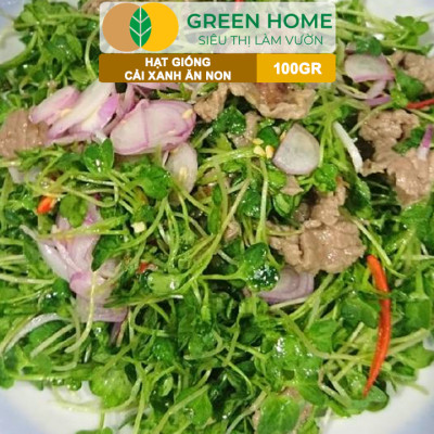 Hạt Giống Rau Cải Ăn Non GreenHome, GÓI 100GR, Dễ Trồng, Nảy Mầm Cao, Thu Hoạch,Năng Suất R29