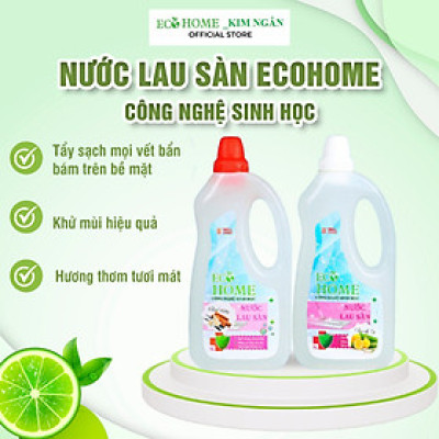 Nước Lau Sàn Công Nghệ Sinh Học ECOHOME 1 Lít Hương Quế Sả Chanh Giúp Tẩy Sạch Bụi Bẩn Trên Bề Mặt Sàn