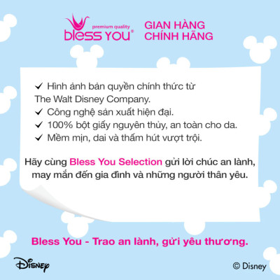 Combo 8 Lốc Khăn Giấy Lụa Rút Trên Bless You Selection Disney 18 Tờ (Lốc 6 gói)