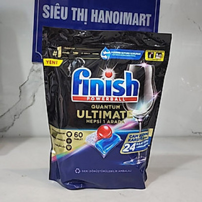 Viên rửa chén Finish Quantum Max 60 viên là dòng sản phẩm cao cấp