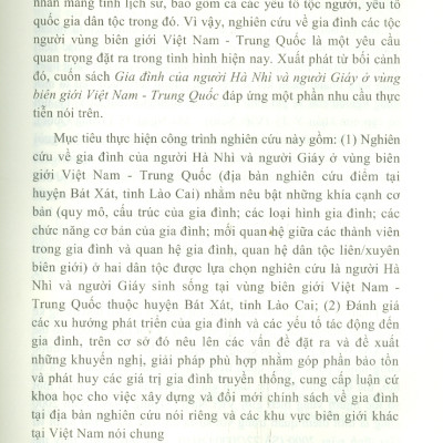 Gia Đình Của Người Hà Nhì Và Người Giáy Ở Vùng Biên Giới Việt Nam - Trung Quốc (Sách Chuyên Khảo) -  Viện Dân Tộc Học; TS. Hoàng Phương Mai chủ biên