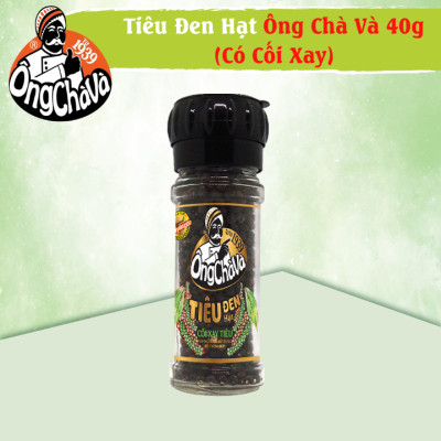 Tiêu Đen Hạt Ông Chà Và 40gram (Black Pepper) - Có Cối Xay Tiện Dụng
