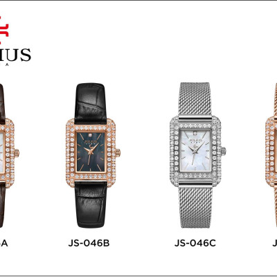 Đồng hồ nữ Julius Star Hàn Quốc JS-046 mặt chữ nhật viền đính đá (Nhiều màu)