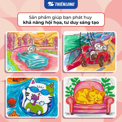 Bút lông màu Fiber Pen 36 màu Thiên Long Colokit rửa được tiêu chuẩn Châu Âu an toàn sử dụng tô màu, vẽ tranh SWM-C006