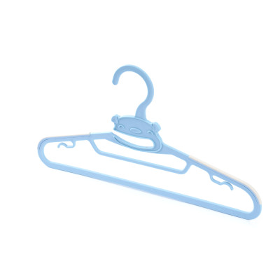 Móc nhựa treo quần áo chống trượt màu xanh (Bộ 3 cái), móc nhựa treo quần áo hình gấu