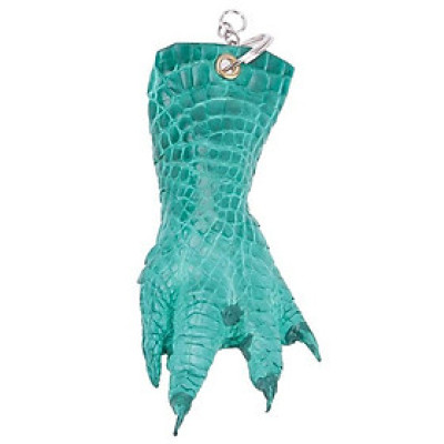 Móc khóa da cá sấu Huy Hoàng màu xanh lá HT8236