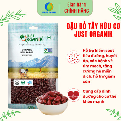Đậu Đỏ Tây Hữu Cơ Just Organik Nhập Khẩu Ấn Độ Nấu Cháo Cho Bé Bổ Sung Dinh Dưỡng Cho Mẹ Bầu - 500g