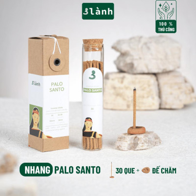 Nhang Thủ Công Palo Santo 3 Lành Hộp 30 Que 100 % Tự Nhiên Tặng Kèm Đế Chăm Không Hóa Chất Xông Thơm
