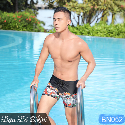 Quần bơi nam, quần bơi bé trai phom rộng rãi thoải mái, chất thun bơi lạnh 2 lớp dày mịn đẹp co giãn cao, có lớp lót thoáng khí phía trong | BN052