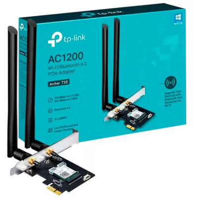 Cạc mạng không dây TP-Link PCI-E Archer T5E AC1200Mbps, 2 Ăng ten ngoài- Bluetooth - Hàng Chính Hãng