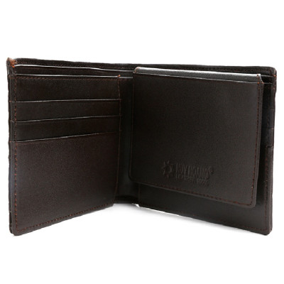 HJ2242 - Bóp nam Huy Hoàng da cá sấu gai đuôi màu nâu đất