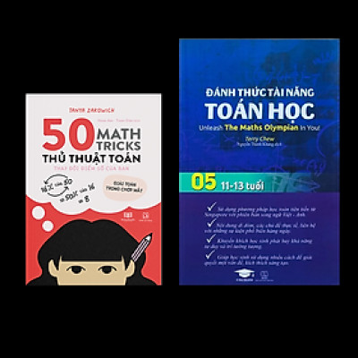 Combo sách Đánh thức tài năng toán học 5 và 50 thủ thuật toán ( 2 cuốn ), sách kiến thức toán học lớp 5 lớp 6 - Hiệu sách Genbooks