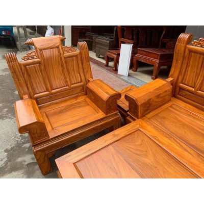 Bộ bàn ghế Âu Á Hộp Cuốn Thư gỗ gõ đỏ